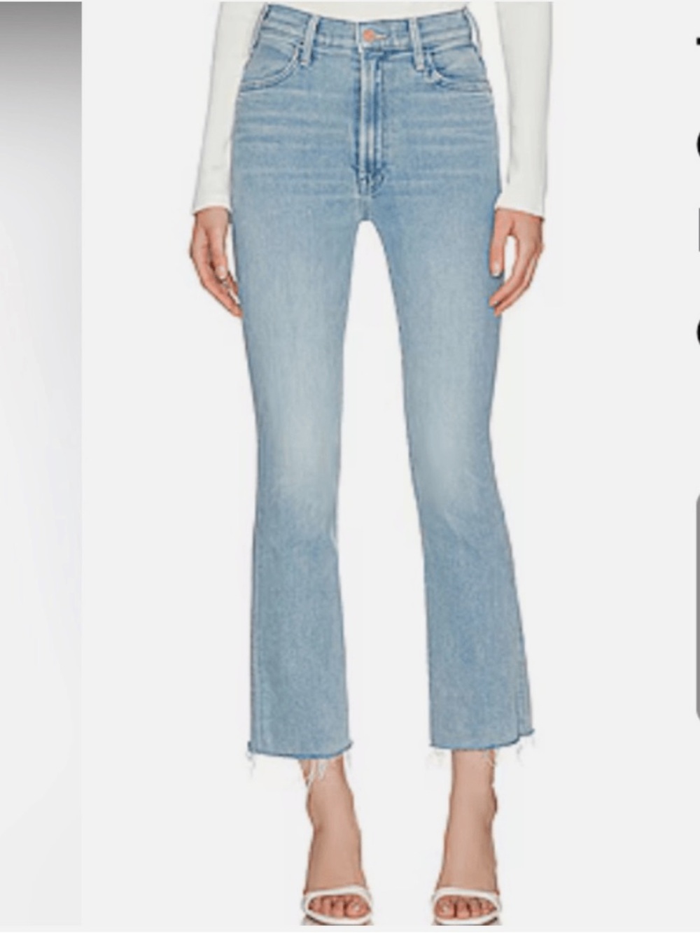 MOTHER The Hustler Ankle Fray Cutting Class Light Wash Size 25 Flare Bootcut